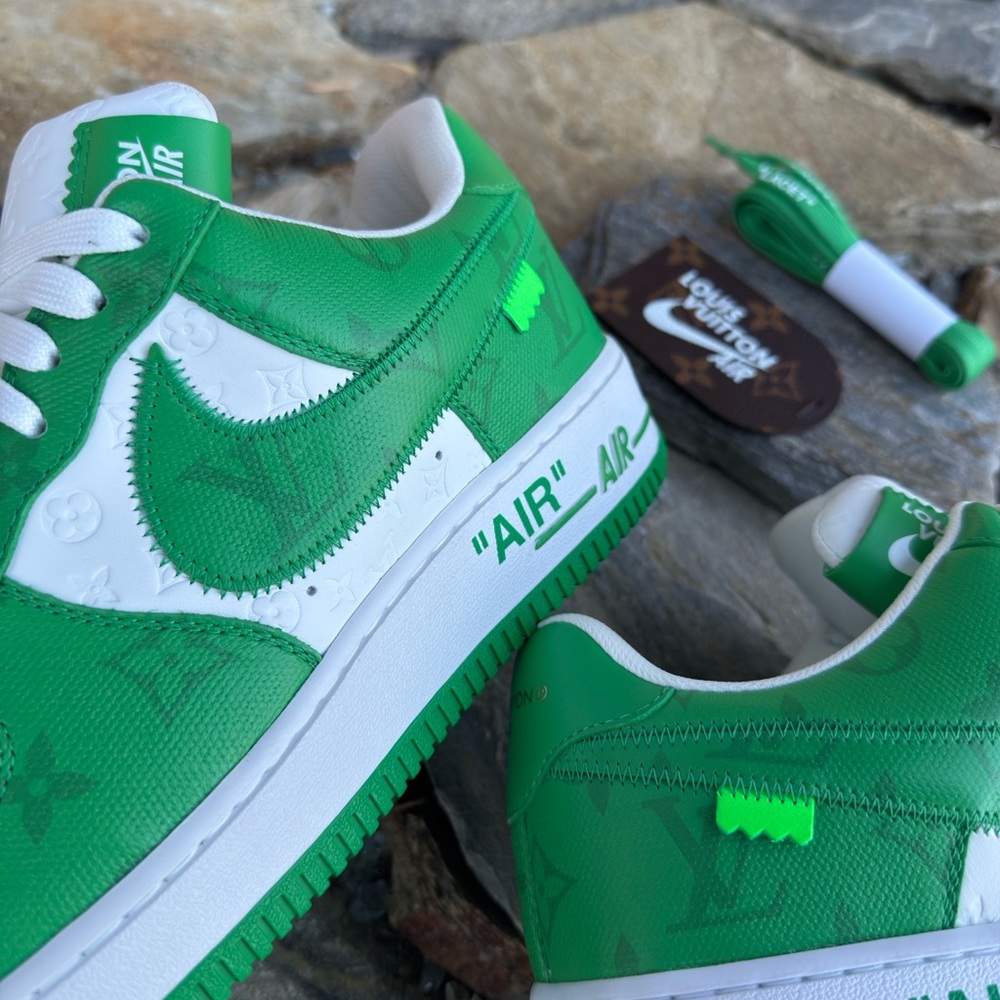 Louis Vuitton x Nike Air Force 1 Green (No Box) - Picture 3 of 9